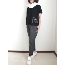 他の写真1: ■YOSHI KONDO  タプレ限定　ピース部長とターンロックBAGのTシャツ　黒（サイズ展開）