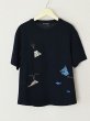 画像18: 【 セール品 】■YOSHI KONDO  背中が綿ローンの海の風景プリント＆刺繍トップス（色とサイズあり） (18)